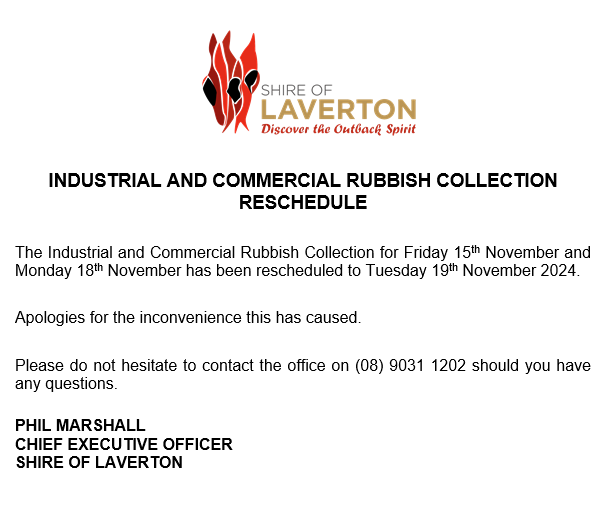 Industrial and Commerical Rubbish Collection Reschedule