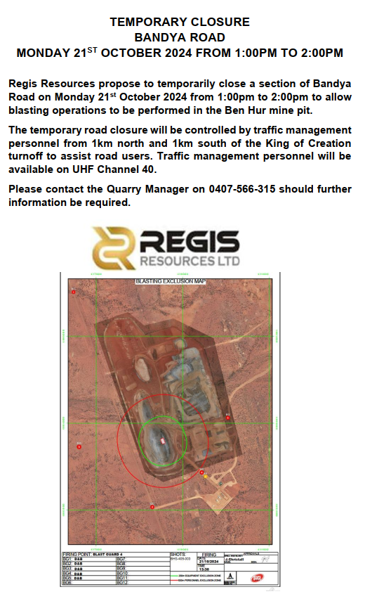 Temporary Closure Bandya Road